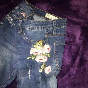 Floral Accent Jeans